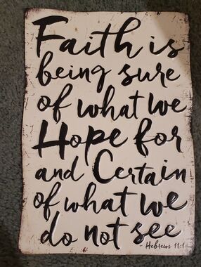 Faith Script Wall Sign - Black on Cream